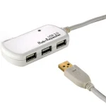 Roline Repeater Cable 12m With Hub 3 Ports USB 2.0 Hub 4 Θυρών με σύνδεση USB-A Λευκό 12.04.1085 - Image 2