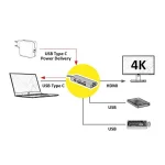 Roline USB-C Docking Station με HDMI 4K PD Χρυσό (12.02.1119-5) - Image 3