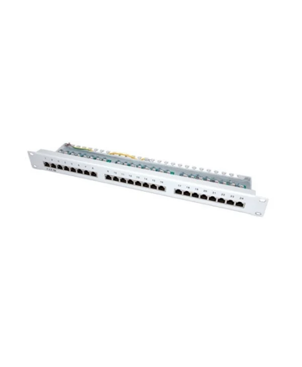 Patch Panel Roline 26.99.0329 19" Rack 24 Ports Shielded Cat 5e Class D Eia Tia 568b Light Gray