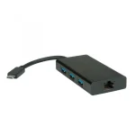 Roline Value Network Adapter 12.99.1109 From Usb Type C 3.1 To 10 100 1000 Rj-45 3x Usb 3.2 Black - Image 3