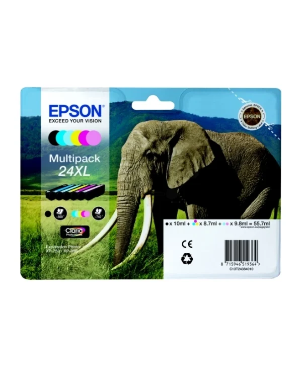 Epson 24XL Color Multipack Γνήσιο Πακέτο Μελανιών Εκτυπωτή InkJet Πολλαπλό (Color) (C13T243845) C13T24384510