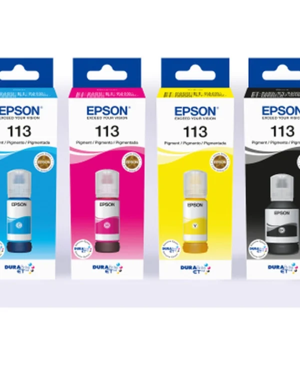Epson 113 EcoTank 4 Colour Multipack Γνήσιο Πακέτο 4 Μελανιών Εκτυπωτή InkJet Κίτρινο / Κυανό / Ματζέντα / Μαύρο (C13T06B640)
