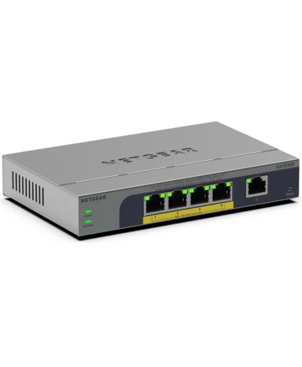 NetGear GS105EP-100EUS Managed L2 PoE Switch με 5 Θύρες Gigabit (1Gbps) Ethernet