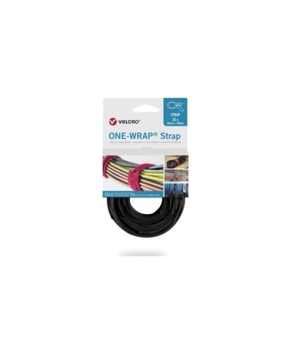 Velcro Δεματικά Καλωδίων 150x20mm Μαύρο 25τμχ VEL-OW64401