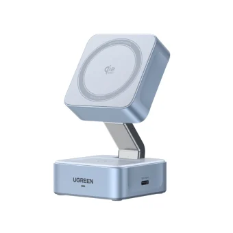 Ugreen Ασύρματος Φορτιστής Qi2 GaN με Θύρα USB-C και Καλώδιο USB-C 25W Γκρι (W752) 55960B