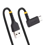 StarTech Angle (90°) USB 2.0 Cable USB-C male - USB-A Μαύρο 0.15m (S55165074) R2ACR-15C-USB-CABLE