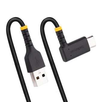 StarTech Angle (90°) USB 2.0 Cable USB-C male - USB-A Μαύρο 0.15m (S55165074) R2ACR-15C-USB-CABLE