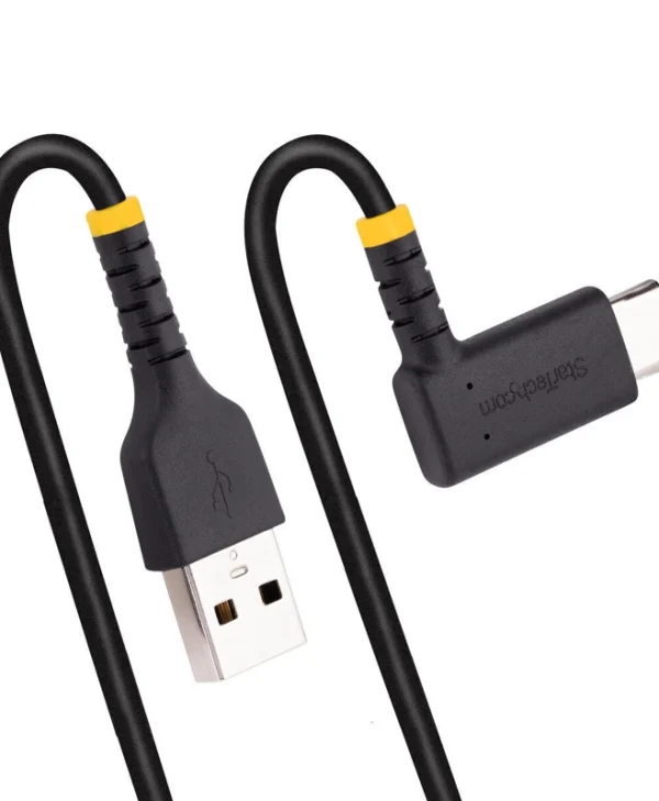 StarTech Angle (90°) USB 2.0 Cable USB-C male - USB-A Μαύρο 0.15m (S55165074) R2ACR-15C-USB-CABLE