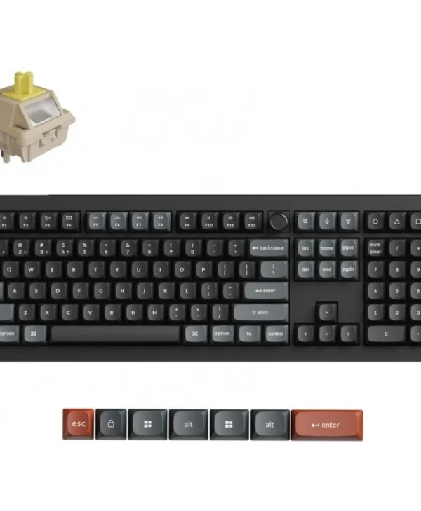 Keychron V6 Ultra 8K V6U-D4 Ασύρματο Gaming Μηχανικό Πληκτρολόγιο με Keychron Silk POM Banana διακόπτες και RGB φωτισμό (Αγγλικό US)