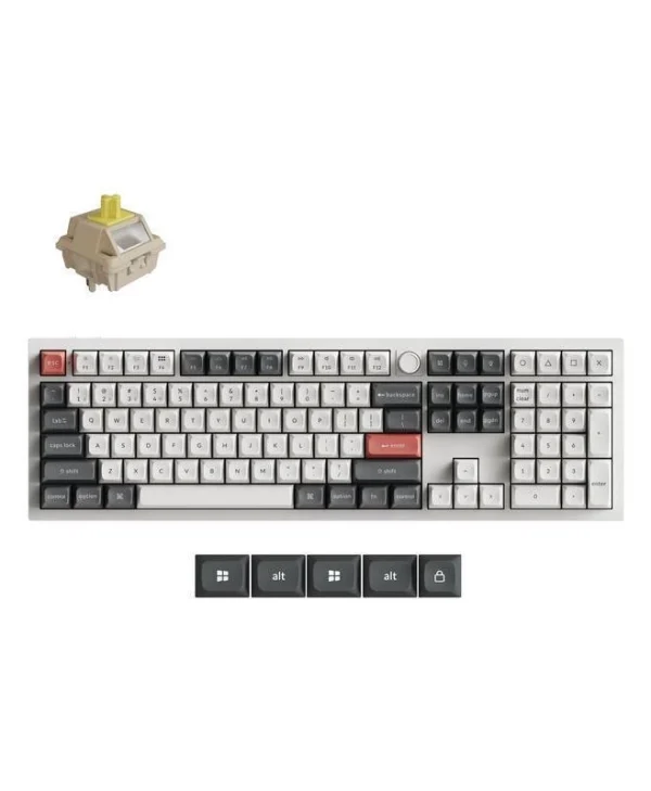 Keychron Q6 Ultra Q6U-P4 Ασύρματο Gaming Πληκτρολόγιο με RGB φωτισμό (Αγγλικό US) Λευκό