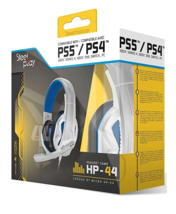 Steelplay HP44 Over Ear Gaming Headset με σύνδεση 3.5mm Λευκό JVAPS500007