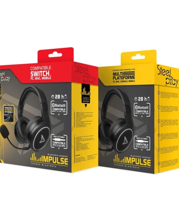 Steelplay Impulse Ασύρματο Over Ear Gaming Headset με σύνδεση 3.5mm / Bluetooth JVAMUL00143