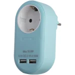 Entac EPAG-1EE-2USB-B Μονόπριζο με 2 USB-A Μπλε