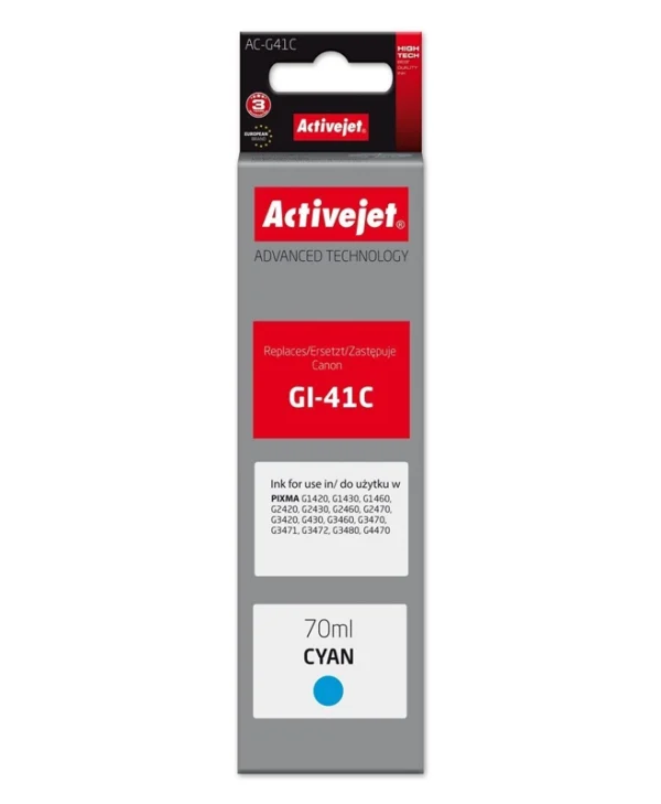 Active Jet Συμβατό Μελάνι Εκτυπωτή InkJet Canon Gi-41c 4543c001 70ml Κυανό 1τμχ AC-G41C