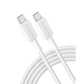Anker 322 USB 2.0 Cable USB-C male - USB-C 60W Λευκό 1.8m (A81F6G21)