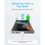 Anker 322 USB 2.0 Cable USB-C male - USB-C 60W Λευκό 1.8m (A81F6G21) - Image 2