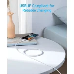 Anker 322 USB 2.0 Cable USB-C male - USB-C 60W Λευκό 1.8m (A81F6G21) - Image 3