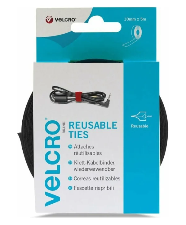 Velcro Velcro Δεματικό Καλωδίων 5000x10mm Μαύρο 1τμχ VEL-EC60253