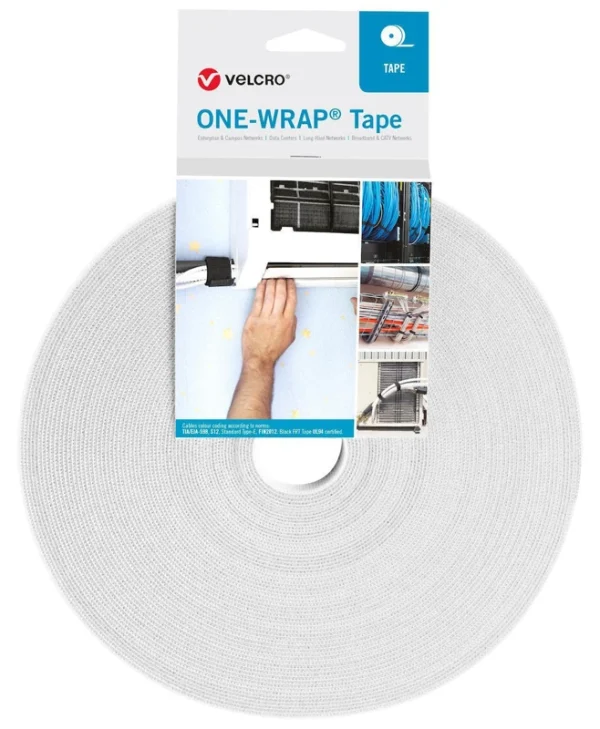 Velcro Velcro Δεματικό Καλωδίων 25000x10mm Λευκό 1τμχ VEL-OW64100