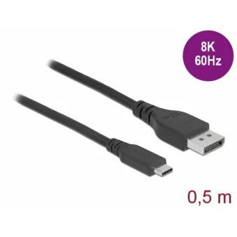 Delock Bidirectional Usb Type-c To Displayport Dp Alt Mode 8k60hz 0.5m Dp 8k Certified Cable Delock 86037