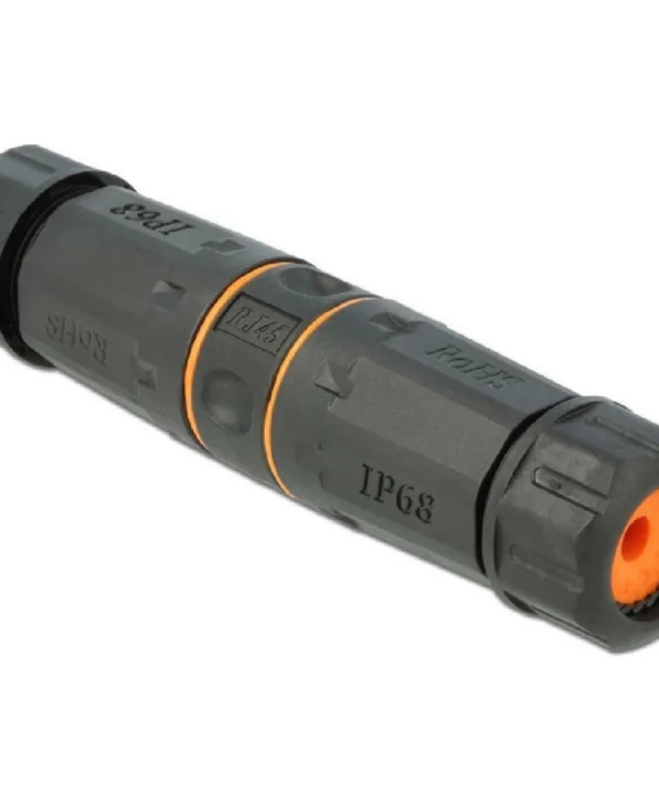 DeLock Cable Connector RJ45 jack to RJ45 jack Cat.6A Waterproof Orange (86692)
