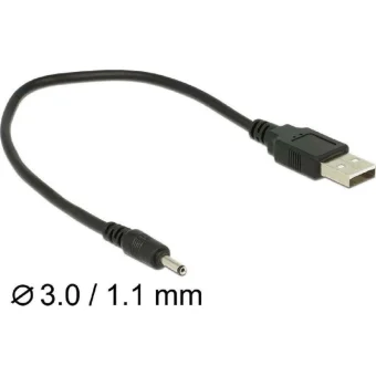 DeLock USB 2.0 Cable USB-A male - DC Μαύρο 0.27m (83793)