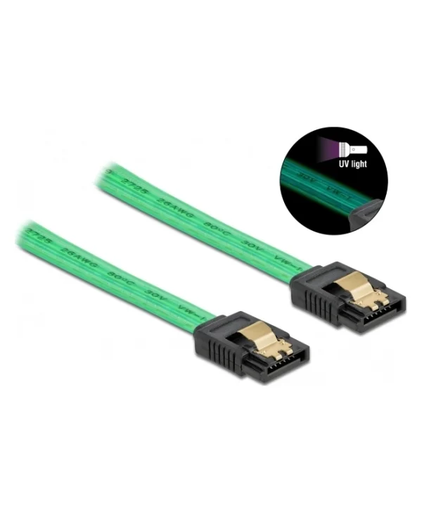 DeLock 7-Pin SATA III - 7-Pin SATA III Cable 30cm Πράσινο (82064)