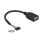 DeLock USB 2.0 Cable USB-A male - Μαύρο 0.15m 84831