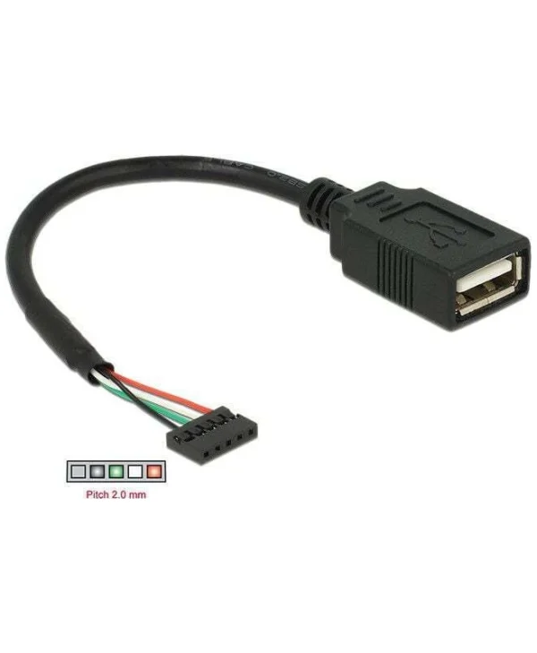 DeLock USB 2.0 Cable USB-A male - Μαύρο 0.15m 84831