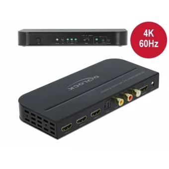 Delock Hdmi Switch 3 Ports 4k@60hz Audio Extractor Delock 66498