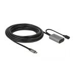 DeLock USB 3.1 Cable USB-C male - USB-C female with DC Μαύρο 5m (85392) - Image 2