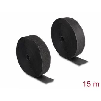 Delock Hook--loop Roll 15m X 50mm Heavy-duty Black Delock 20854