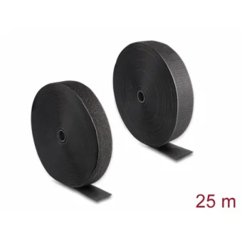 Delock Hook--loop Roll 25m X 50mm Heavy-duty Black Delock 20856