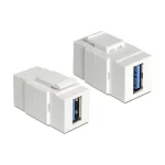 DeLock Μετατροπέας USB-A female σε USB-A female Λευκό 1τμχ 86319