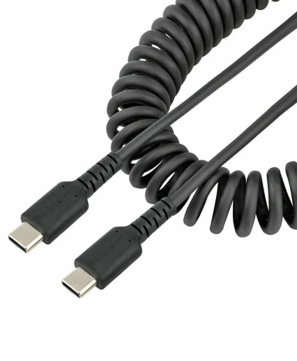 StarTech Spiral USB 2.0 Cable USB-C male - USB-C male Μαύρο 0.5m (S55148209) R2CCC-50C-USB-CABLE