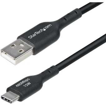 StarTech USB 2.0 Cable USB-C male - USB-A / USB-C Μαύρο 0.15m USB2AC15CMBK