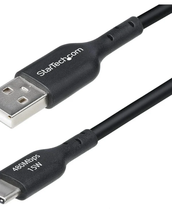 StarTech USB 2.0 Cable USB-C male - USB-A / USB-C Μαύρο 0.15m USB2AC15CMBK