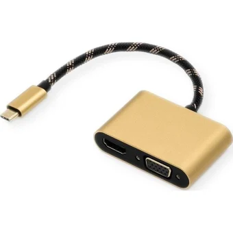 Roline Μετατροπέας VGA / HDMI male σε VGA / HDMI female Χρυσό 1τμχ 12.03.3165-5