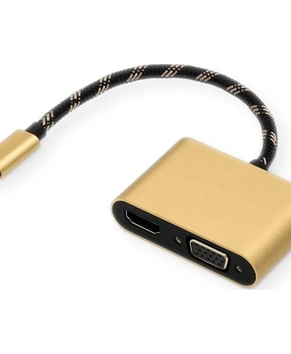 Roline Μετατροπέας VGA / HDMI male σε VGA / HDMI female Χρυσό 1τμχ 12.03.3165-5