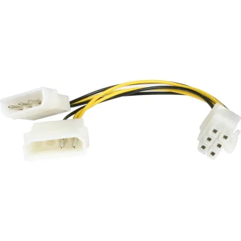 StarTech 4-Pin Molex - 6-Pin PCIe Cable 0.15m Πολύχρωμο LP4PCIEXADAP