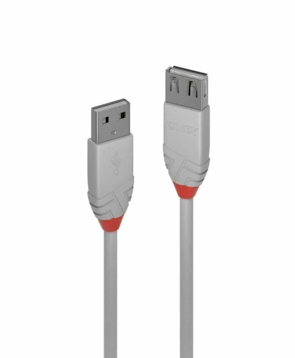 Lindy USB 2.0 Cable USB-A male - USB-A male Γκρι 1m (36712)