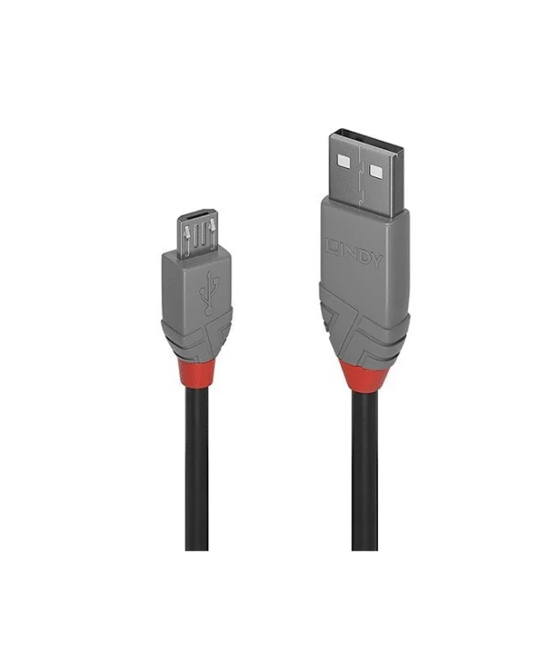 Lindy Anthra Line Regular USB 2.0 to micro USB Cable Μαύρο 0.5m (36731)
