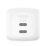Belkin Φορτιστής GaN με 2 Θύρες USB-C και Καλώδιο USB-C 50W Power Delivery Λευκός (BoostCharge Pro) WCH019KQ1MWH-B6 - Image 5