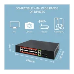 Qoltec 52292 L2 PoE Switch με 16 Θύρες Gigabit (1Gbps) Ethernet - Image 3