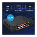 Qoltec 52292 L2 PoE Switch με 16 Θύρες Gigabit (1Gbps) Ethernet - Image 4