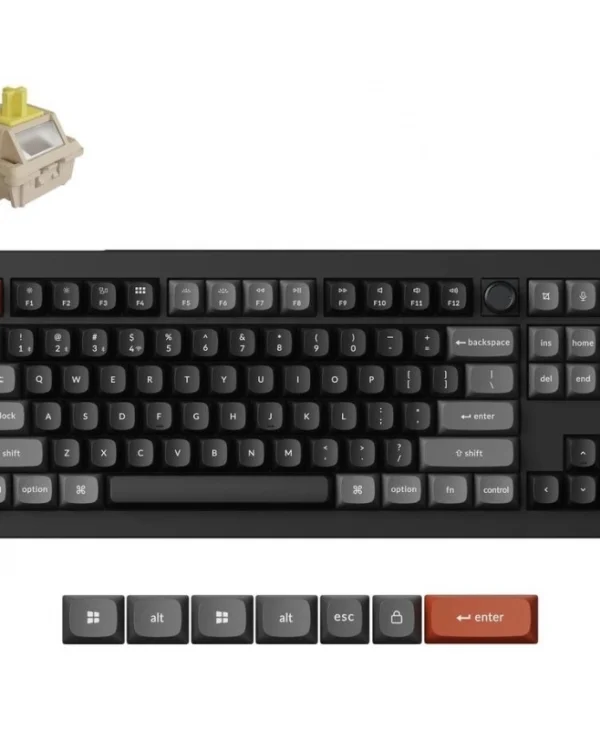 Keychron V3 Ultra 8K V3U-D4 Ασύρματο Gaming Μηχανικό Πληκτρολόγιο με Keychron Silk POM Banana διακόπτες και RGB φωτισμό (Αγγλικό US)