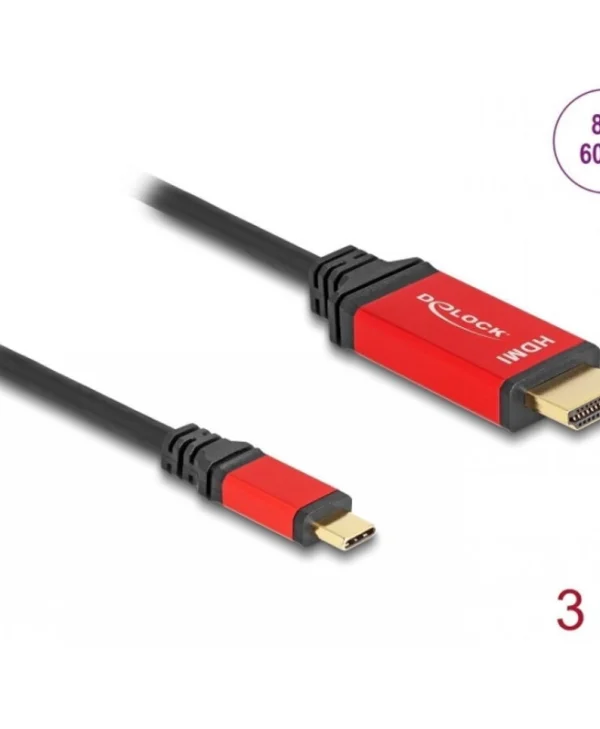 Delock Usb Type C To Hdmi Cable Dp Alt Mode 8k60hz/4k240hz T-t Hdr 3m Delock 80097