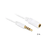 DeLock Καλώδιο TRRS 3.5mm male - 3.5mm female Λευκό 2m (84482)