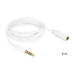 DeLock Καλώδιο TRRS 3.5mm male - 3.5mm female Λευκό 2m (84482) - Image 2