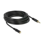 DeLock Καλώδιο TRRS 3.5mm male - 3.5mm female Μαύρο 5m (84669)